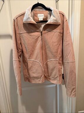 St. John's Bay Blush Pink Faux-Suede Zip Jacket